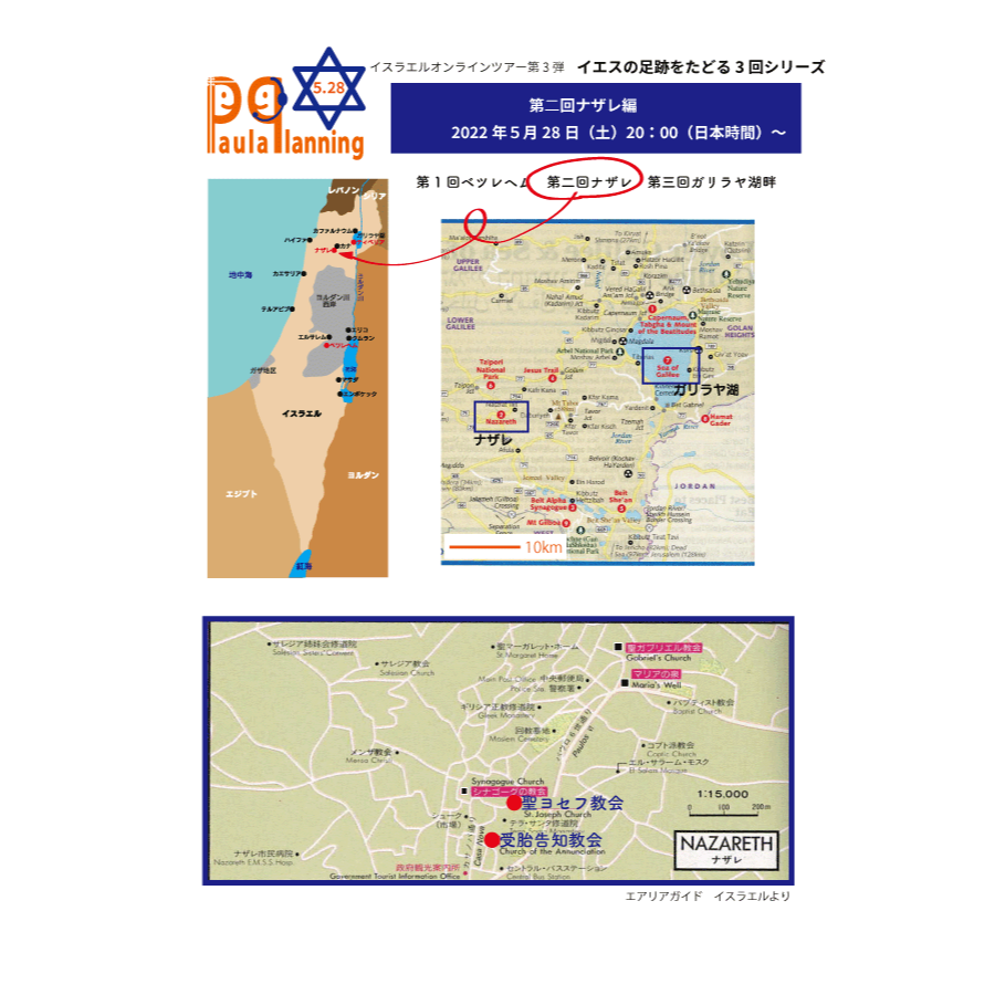 イスラエルオンラインツアー行程マップ